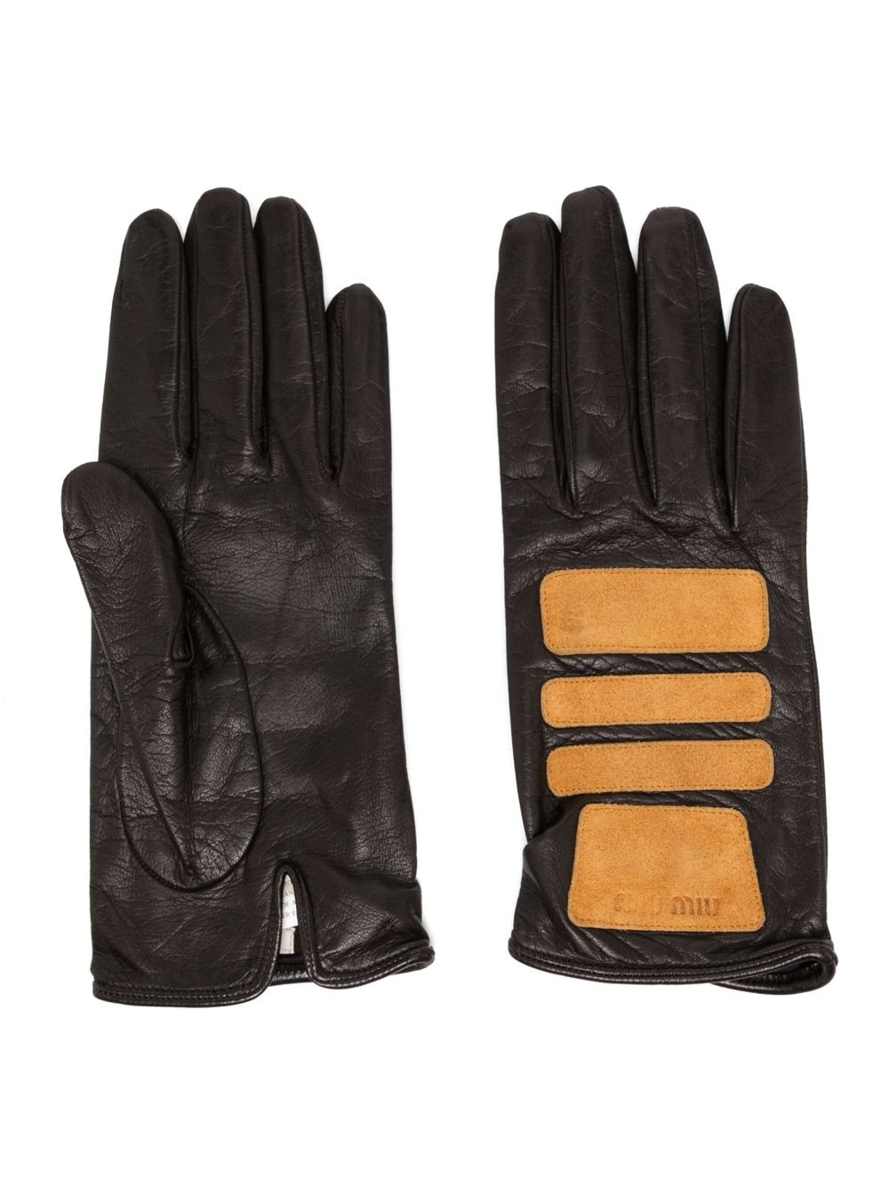 patchwork design gloves - 1