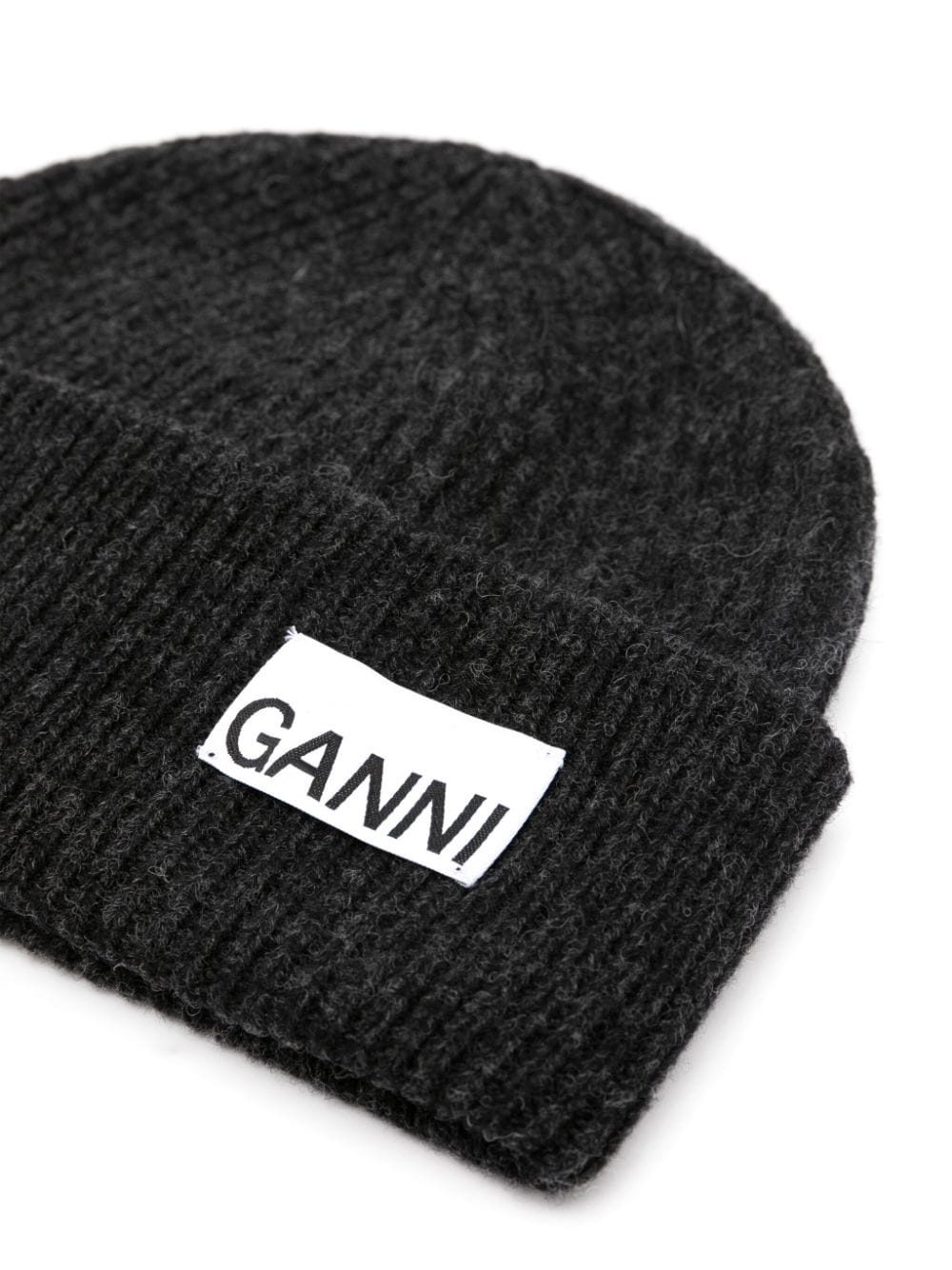 logo-patch ribbed beanie - 2
