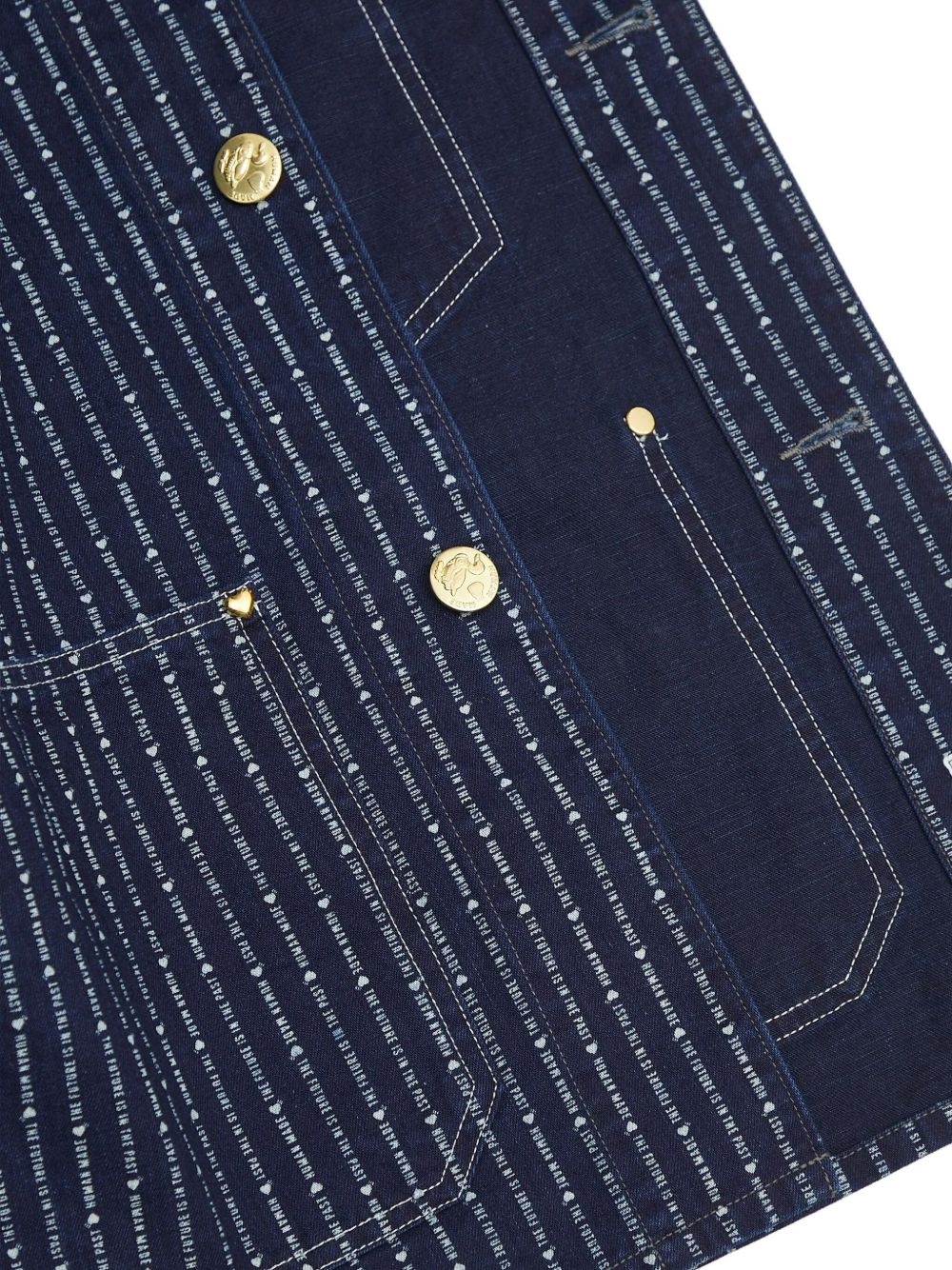 pinstripe denim jacket - 6