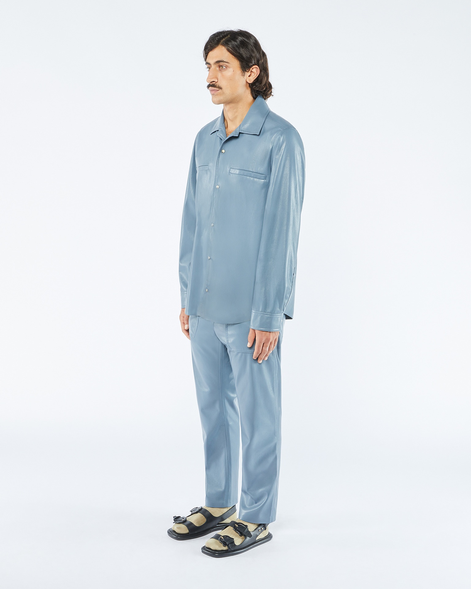 MAKAI - OKOBOR™ alt-leather shirt - Storm blue - 3