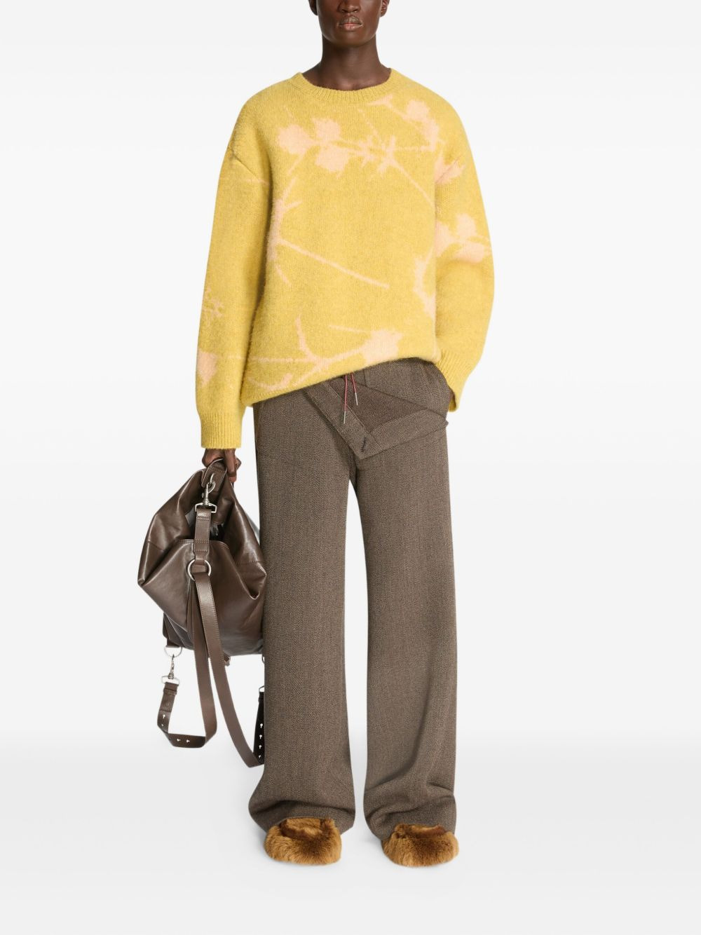 shearling lace-up mules - 4