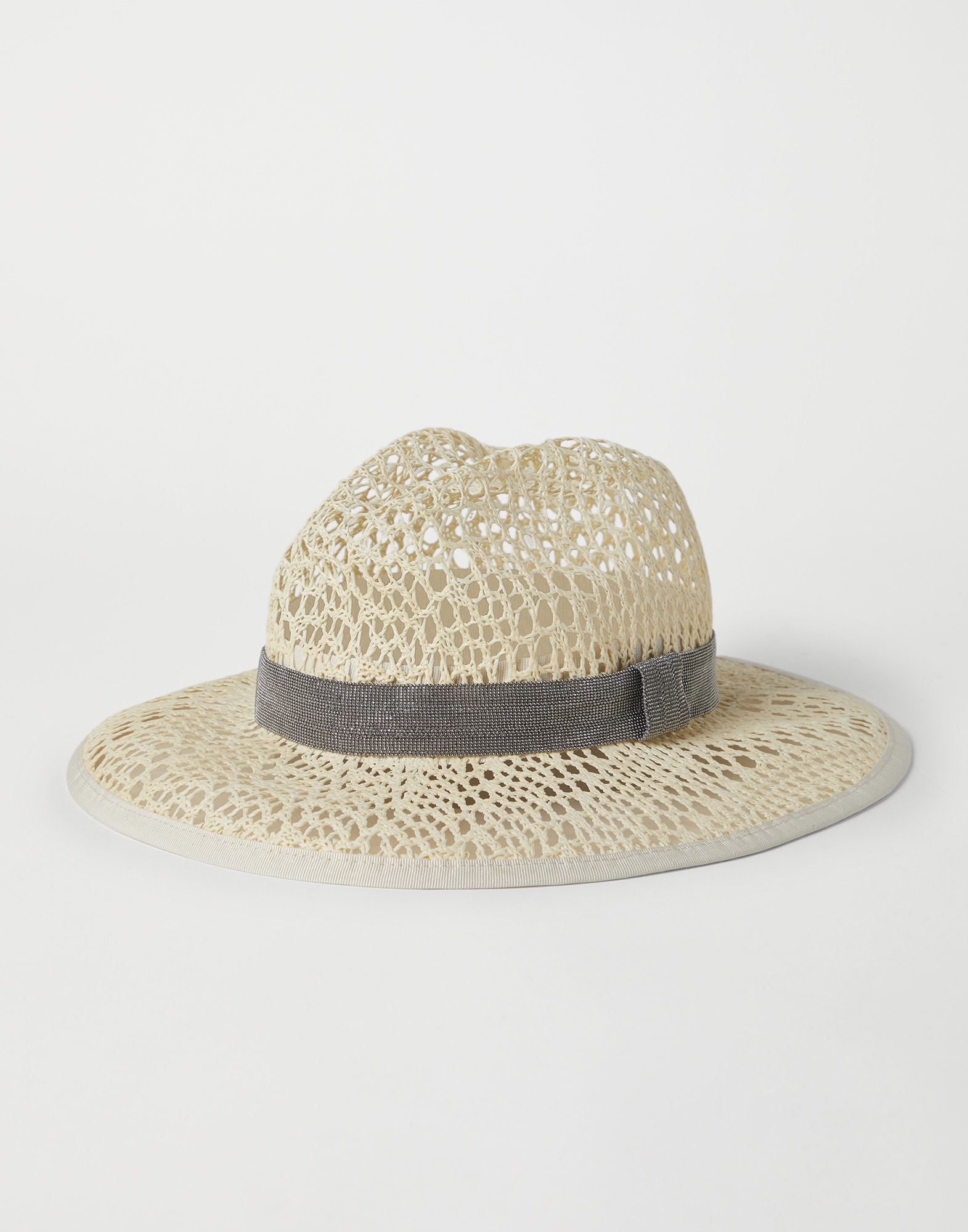 Straw hat with precious band - 1