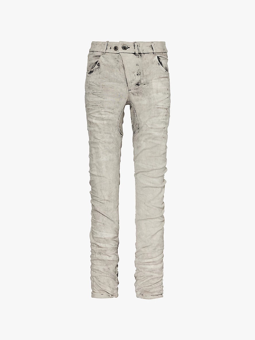 P13 acid-wash slim-leg jeans - 1