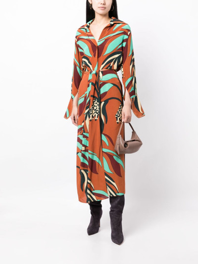 Johanna Ortiz floral-print draped silk skirt outlook