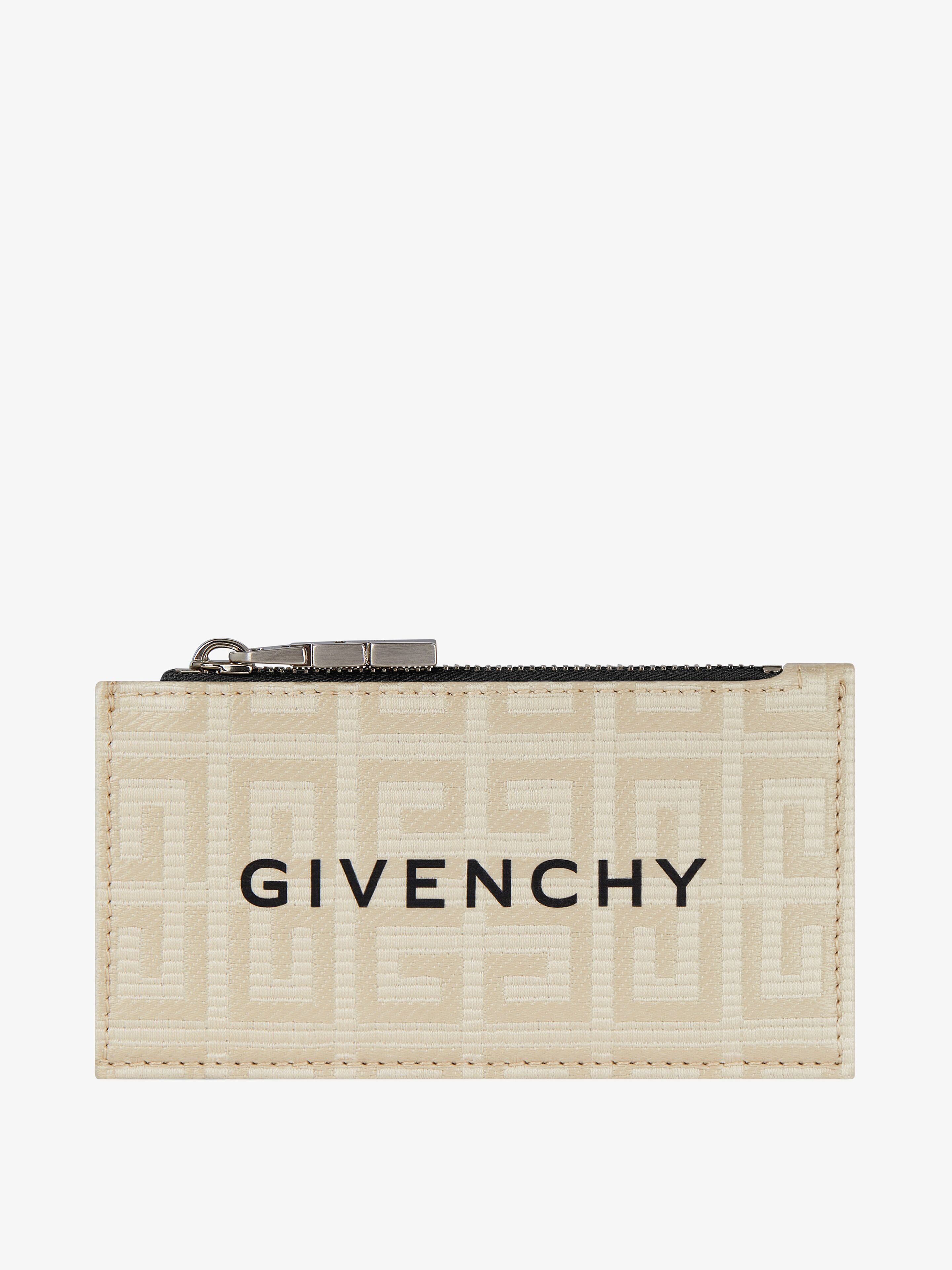 ZIPPED CARD HOLDER IN 4G COATED CANVAS AND LEATHER - 2
