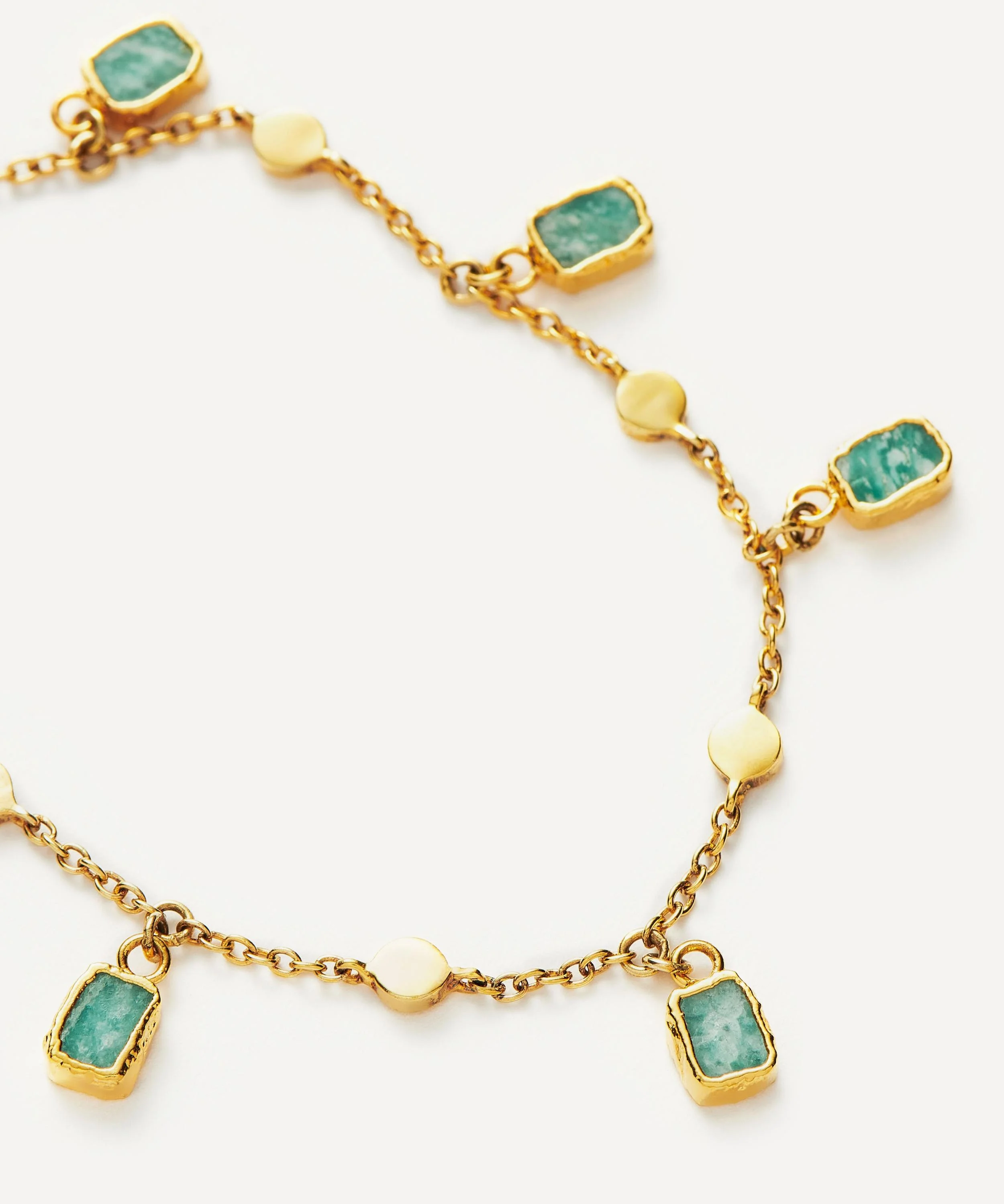 18ct Gold-Plated Vermeil Silver Lena Amazonite Charm Bracelet - 1