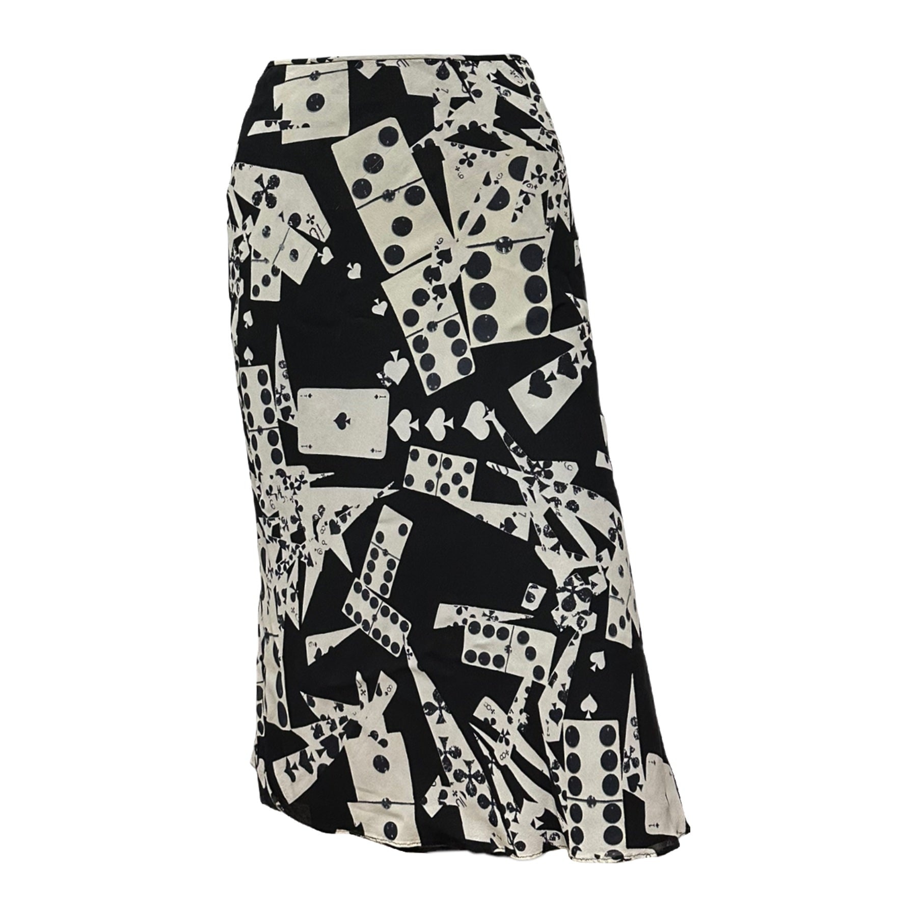 CHRISTIAN DIOR Spring Summer 2001 Dice Trump Print Midi Skirt - 1