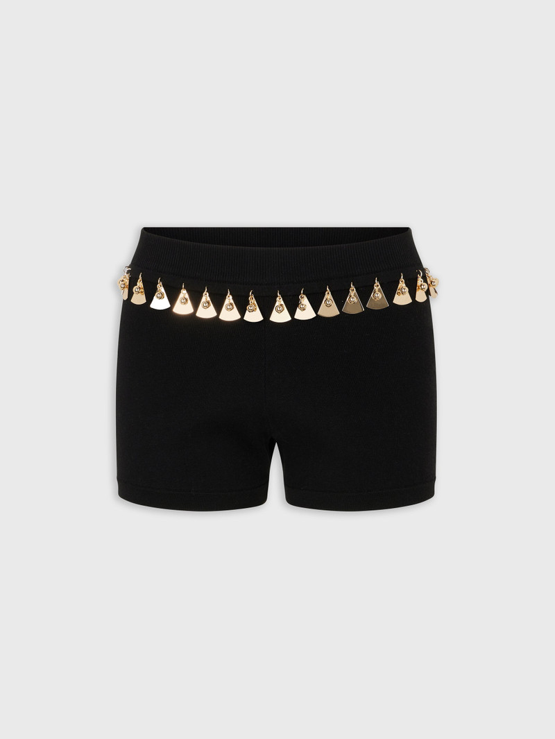 BLACK MINI SHORTS IN COTTON AND SILK KNIT 1