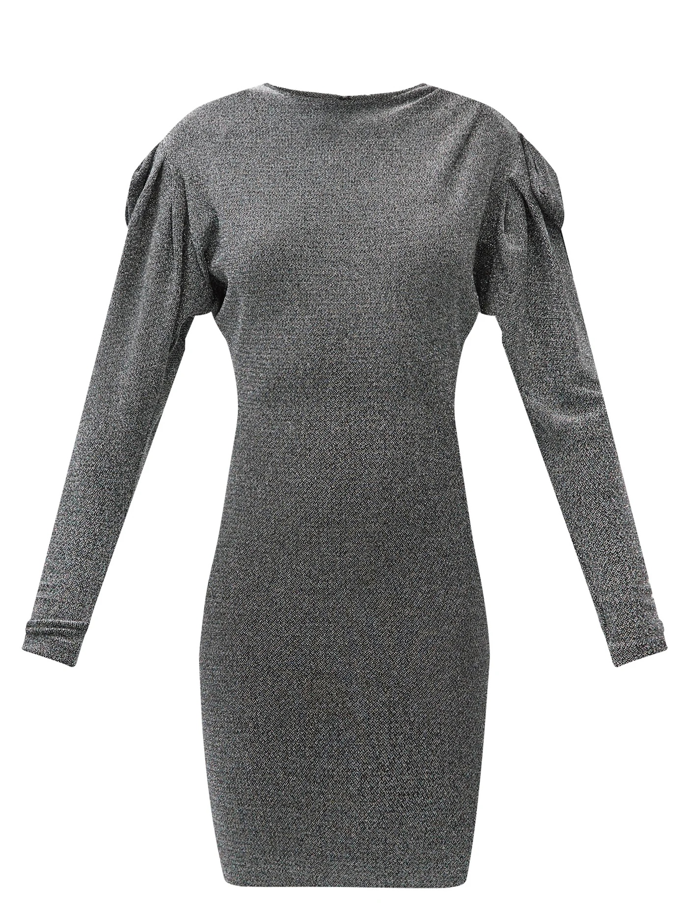 Waden gathered-shoulder metallic-jersey dress - 1