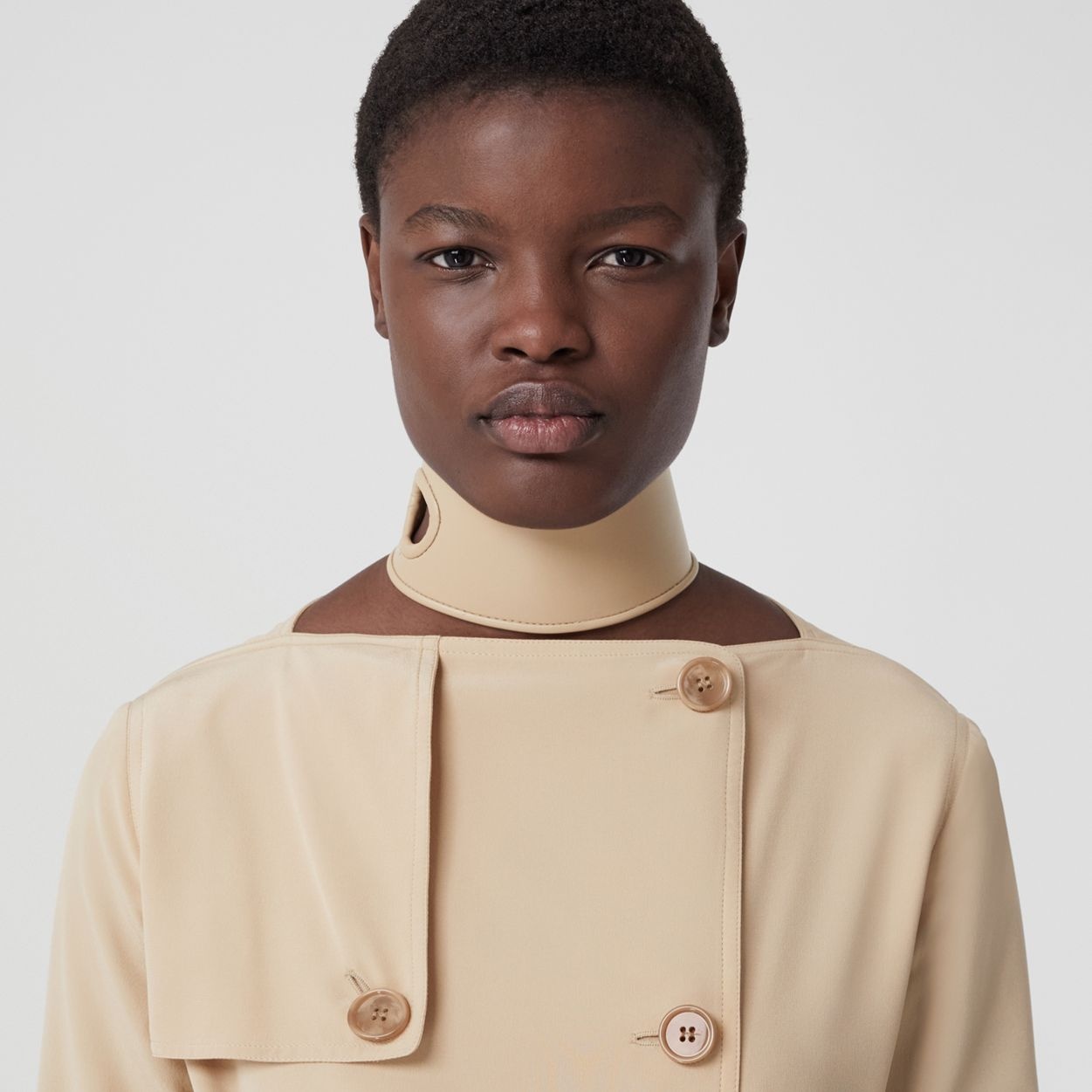 Silk Crepe de Chine Boat-neck Trench Dress - 3