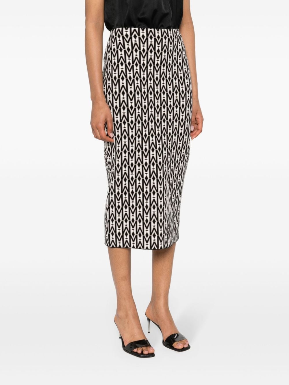 geometric-pattern knitted skirt - 3