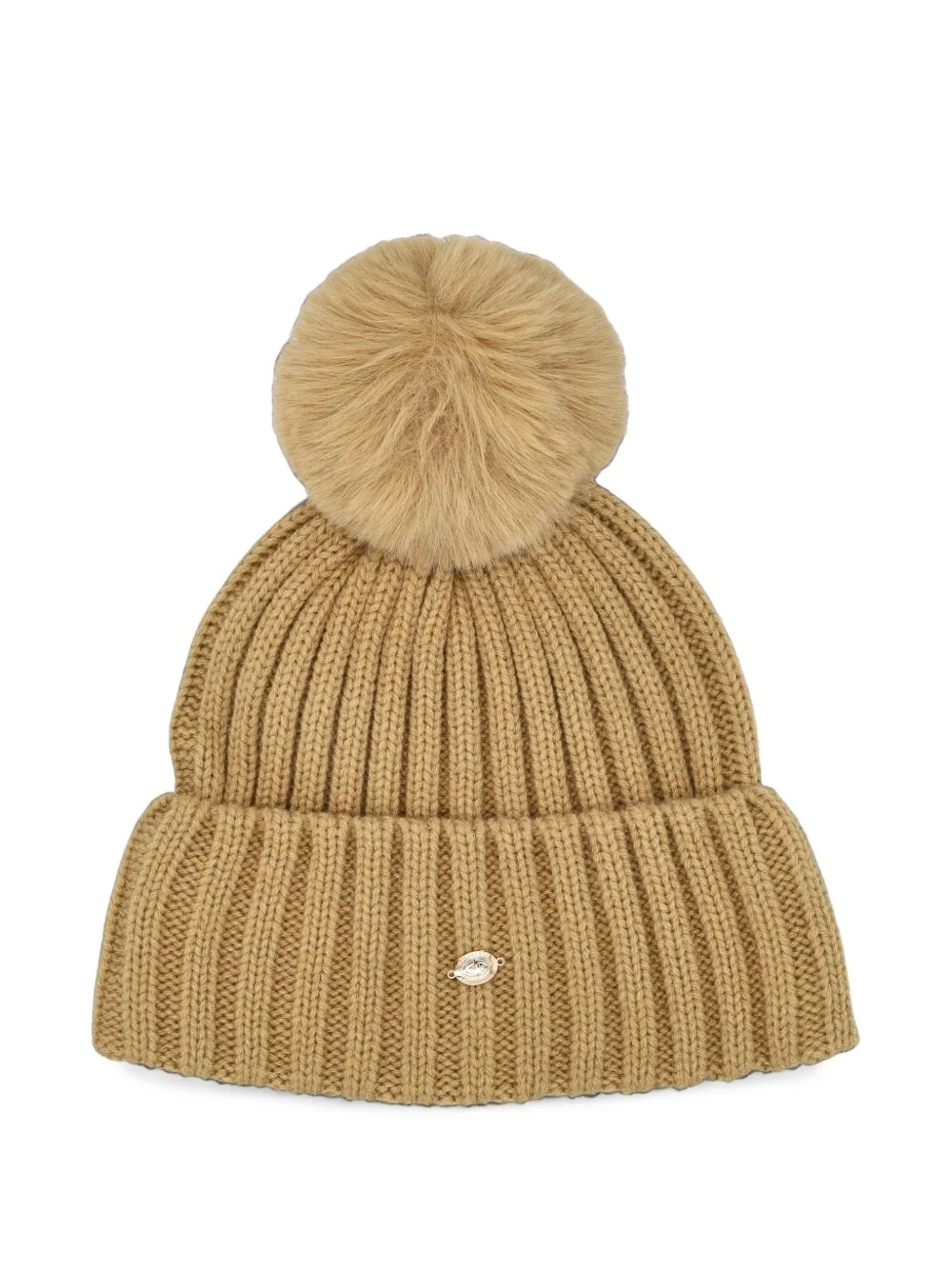 UNA pompom ribbed-knit beanie hat - 1