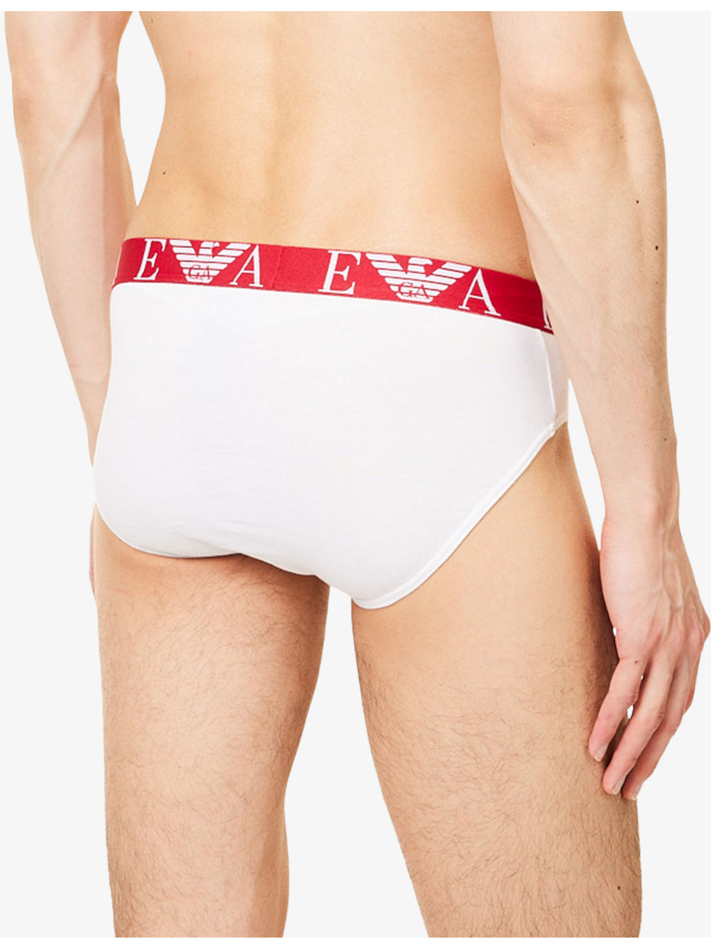 Branded Mid-Rise Pack Of Three Stretch-Cotton Briefs - 3