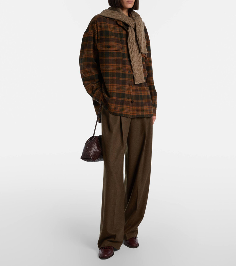 Loro Piana Darby checked wool and cashmere overshirt outlook
