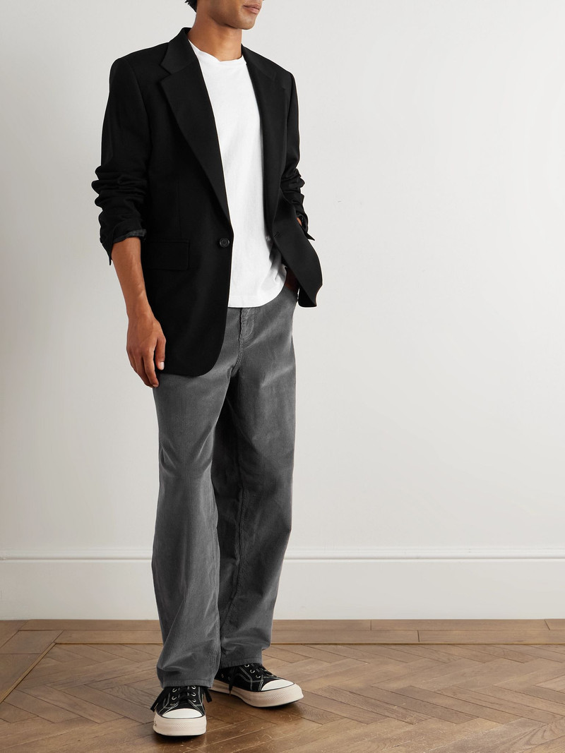 rag & bone Wide-Leg Cotton-Blend Corduroy Trousers Gray outlook