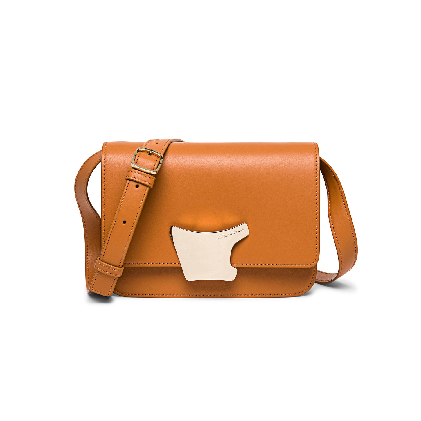 Brown leather crossbody bag - 1