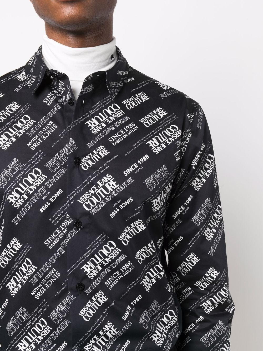 diagonal logo-print long-sleeve shirt - 5