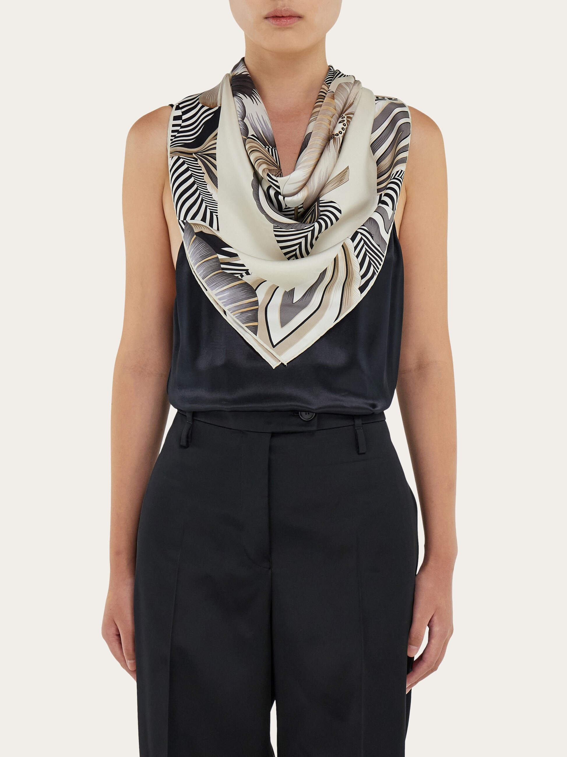Brezza print silk scarf - 3