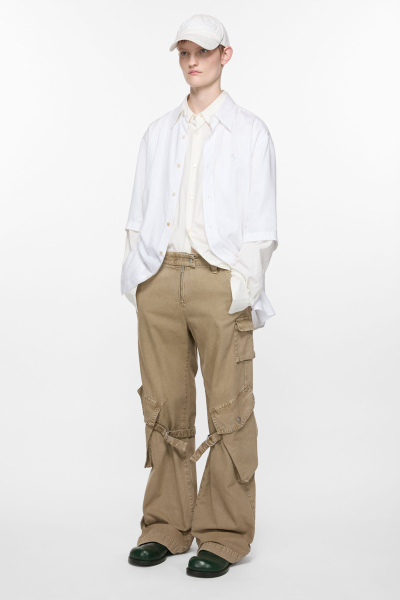 Acne Studios Leather buckle shoes - Olive green outlook