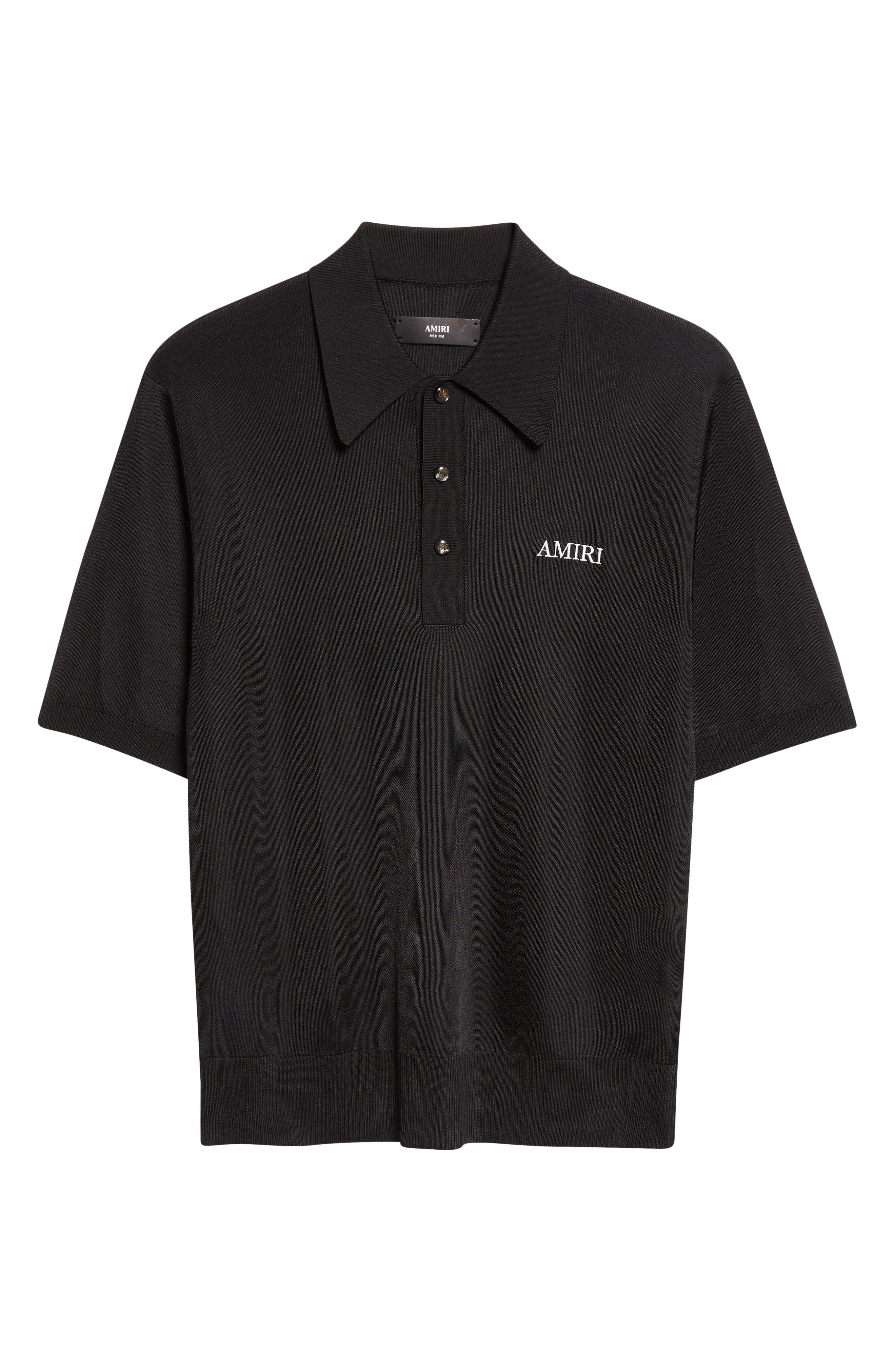 AMIRI Spirit Logo Embroidered Polo in Black at Nordstrom - 6
