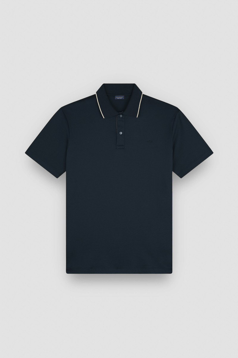AQUA TOUCH COTTON POLO SHIRT WITH MICRO PATTERN DETAIL ON THE COLLAR 1