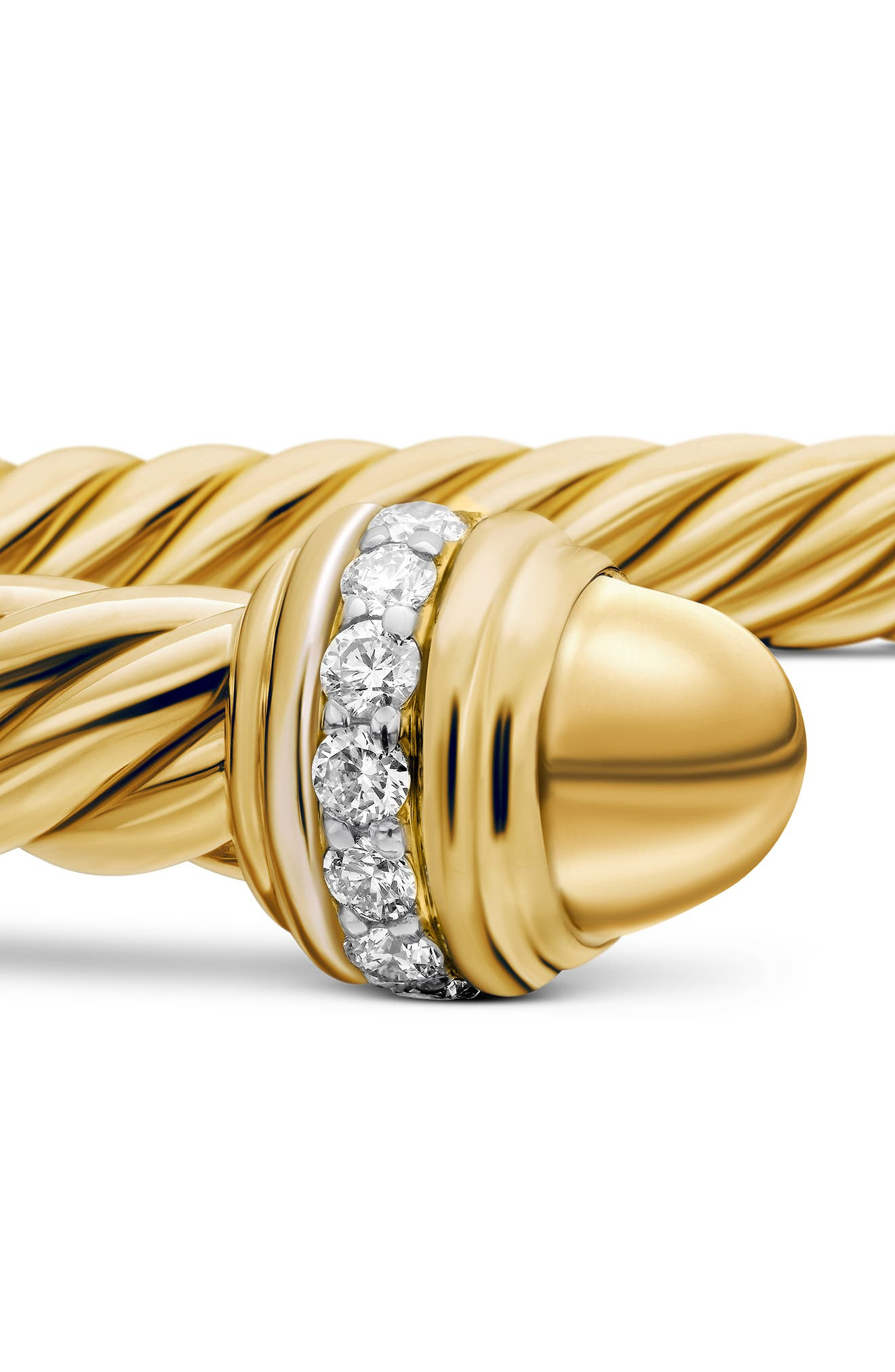David Yurman Cable Classics Bracelet with Semiprecious Stones & Diamonds, 5mm in Yellow Gold/Diamond - 4