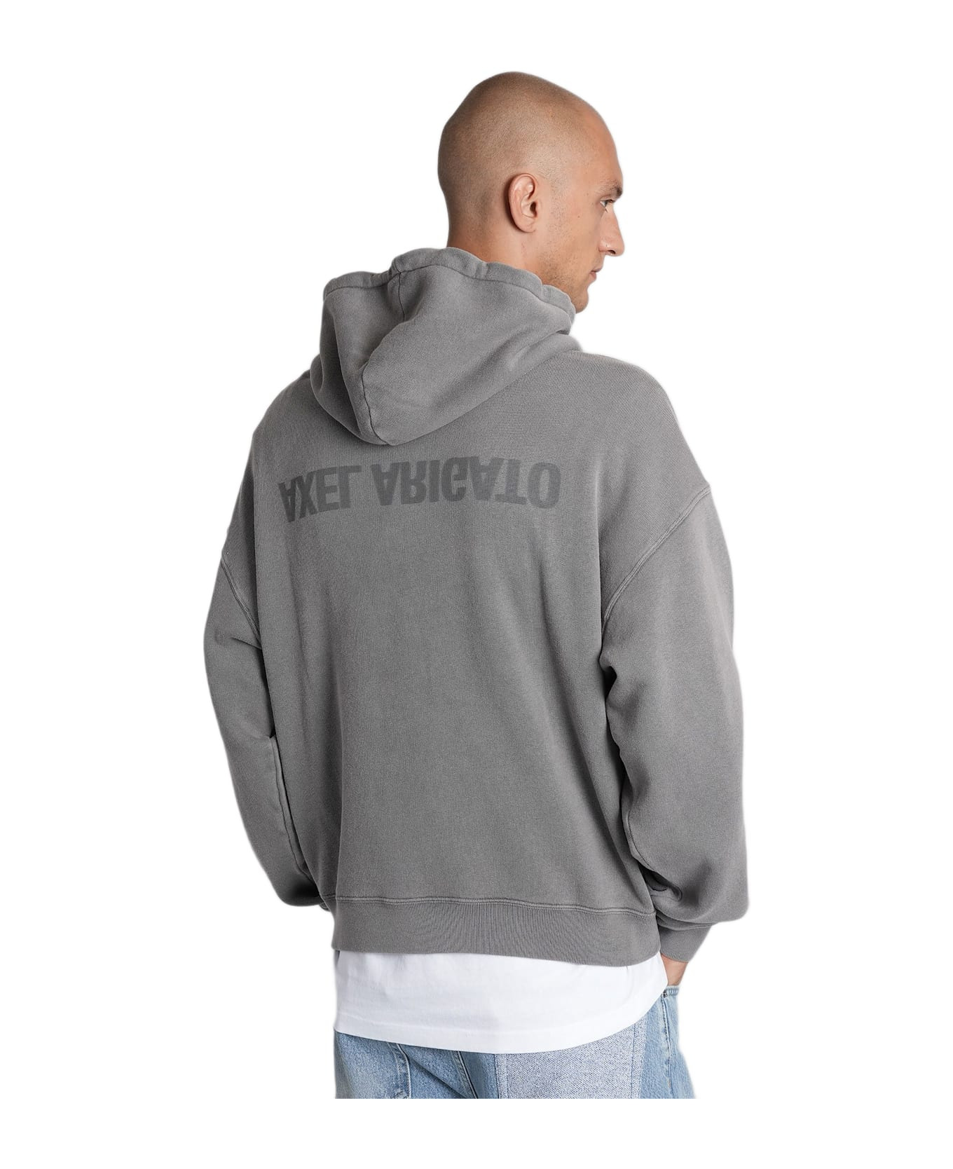 Distorti Washed Sweatshirt In Grey Cotton - 1