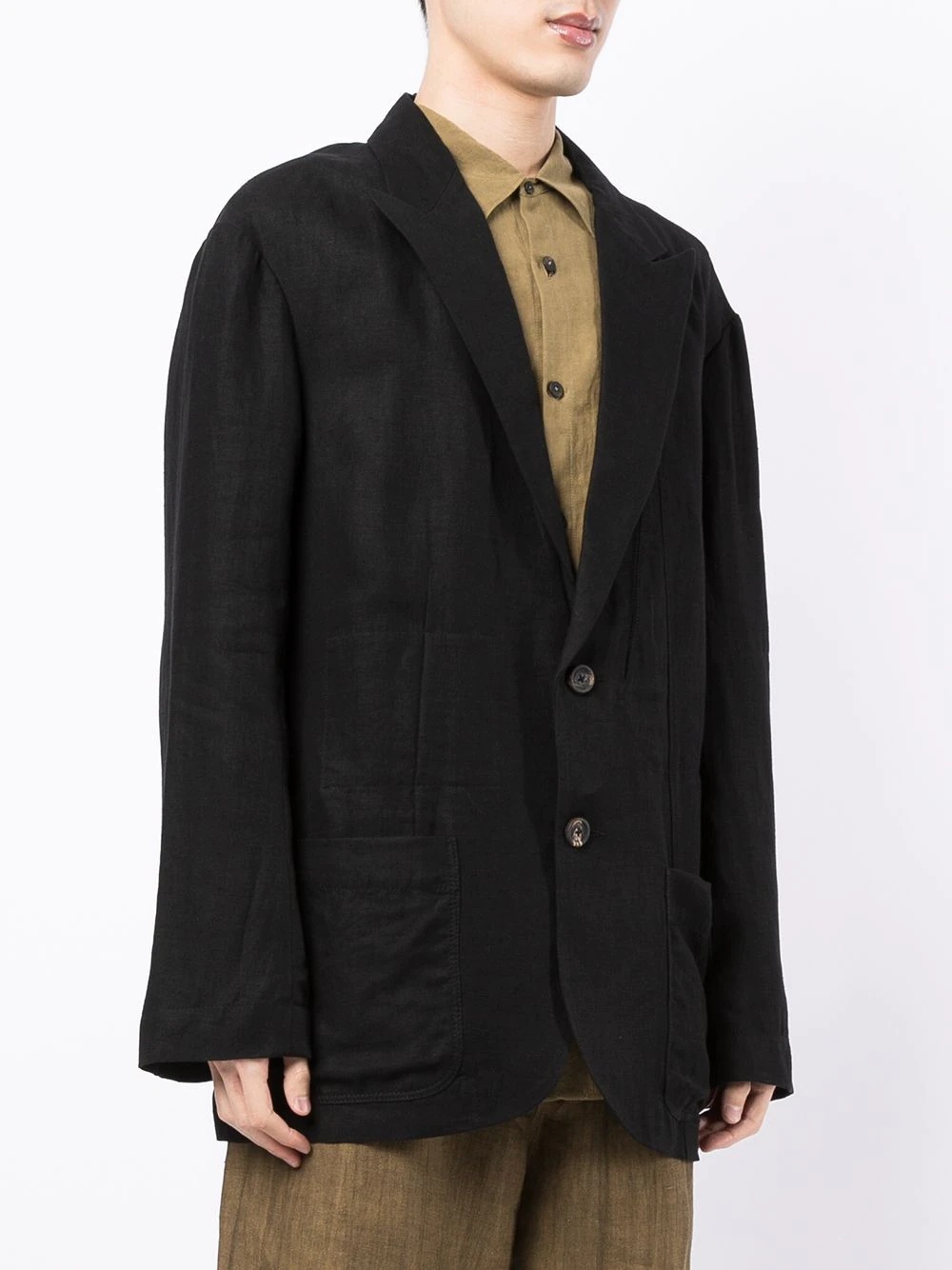 peak-lapel single-breasted jacket - 3