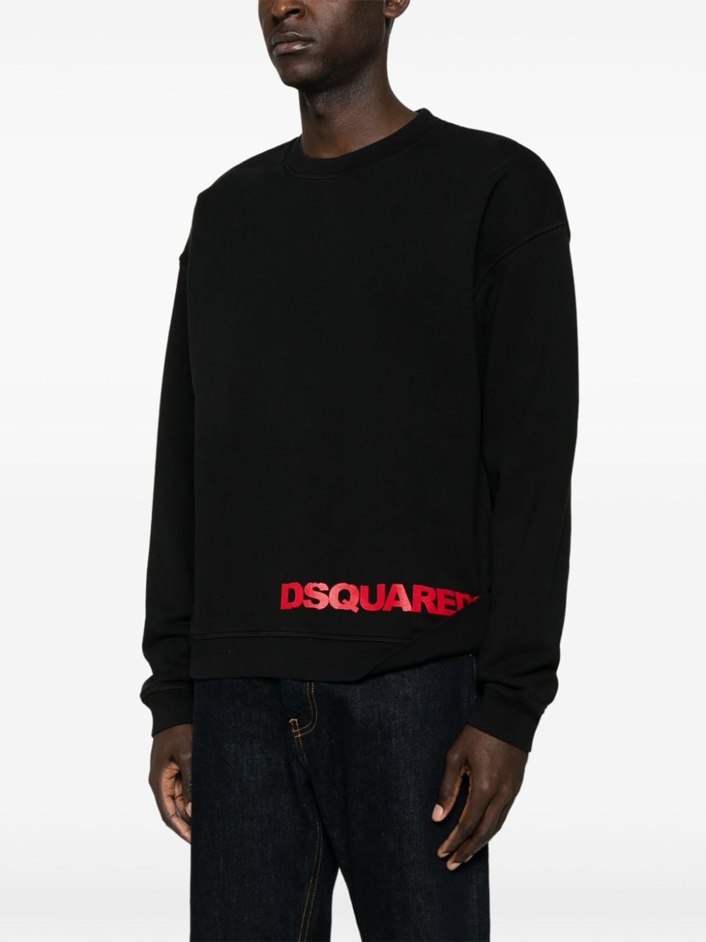 logo-print cotton sweatshirt - 3