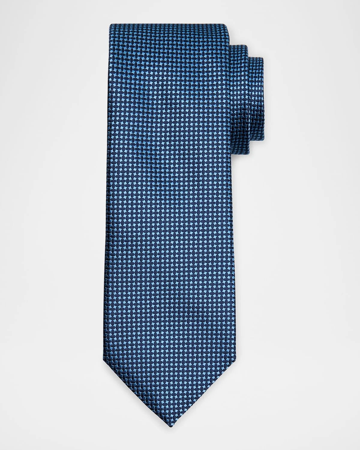 Men's Micro-Geometric Silk Tie - 1