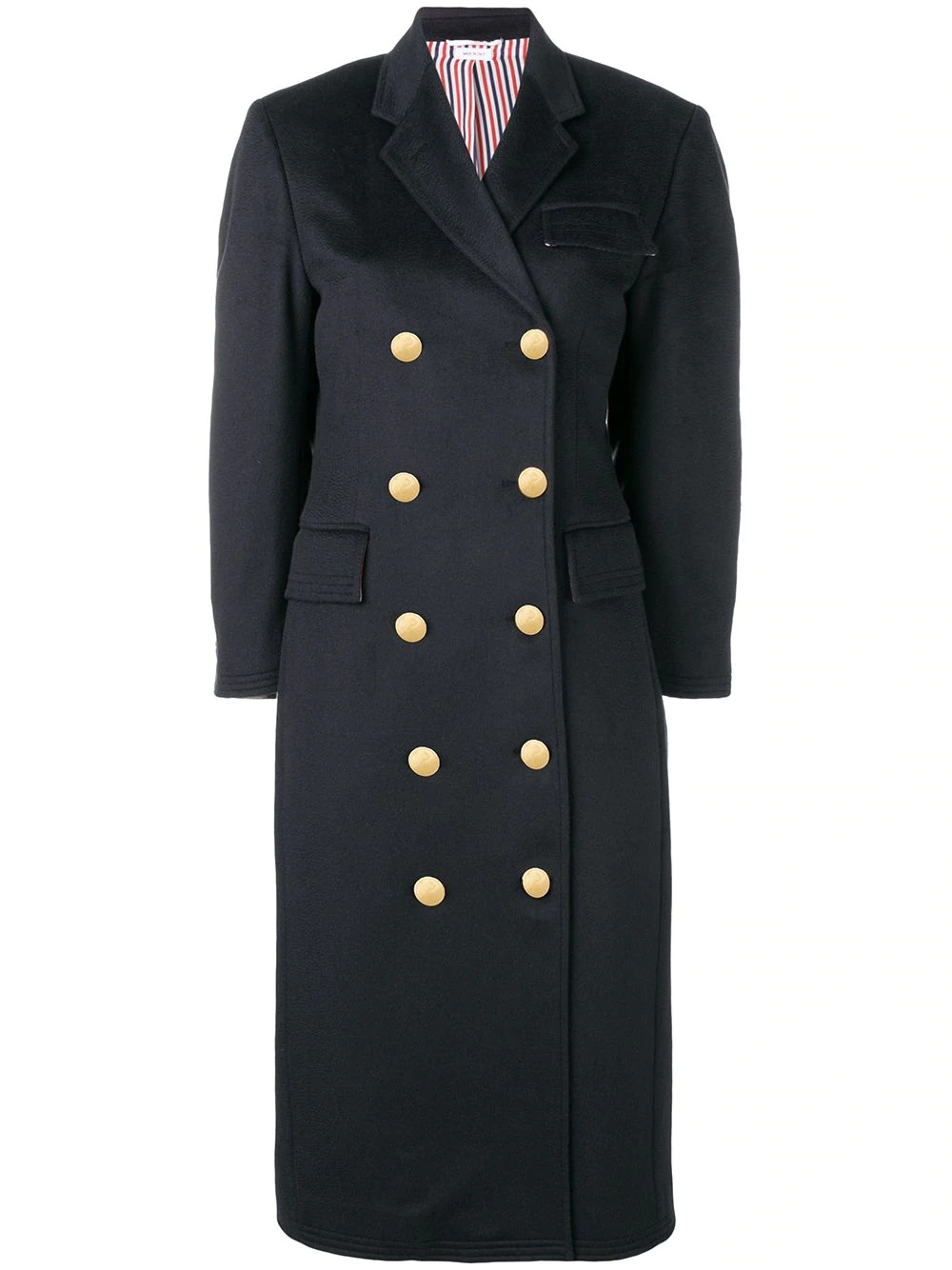 double-breasted mid-length overcoat - 1