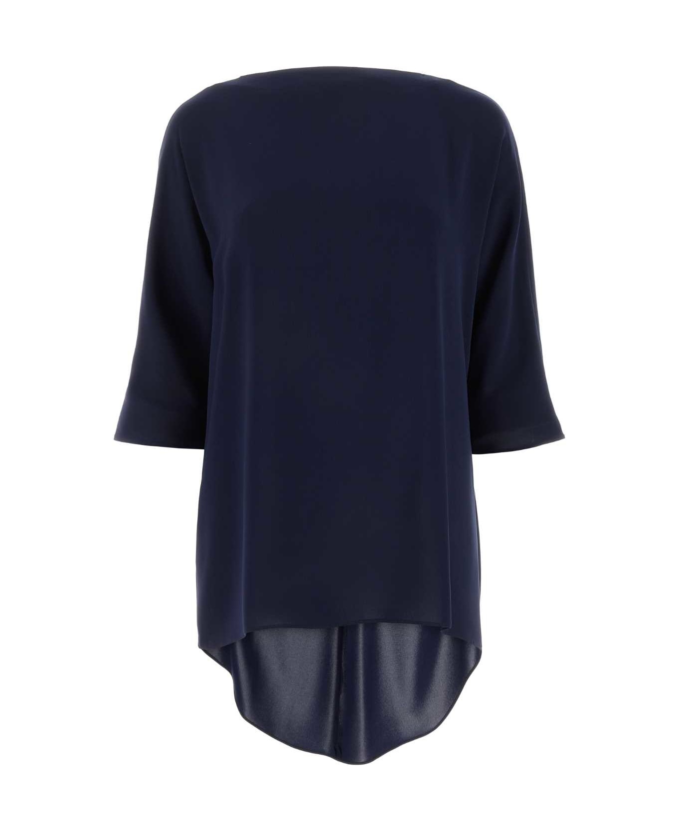 Tシャツ・カットソー Max Mara Midnight blue triacetate blend Ferro blouse Max Mara MAX MARA SHIRTS | baltini | REVERSIBLE