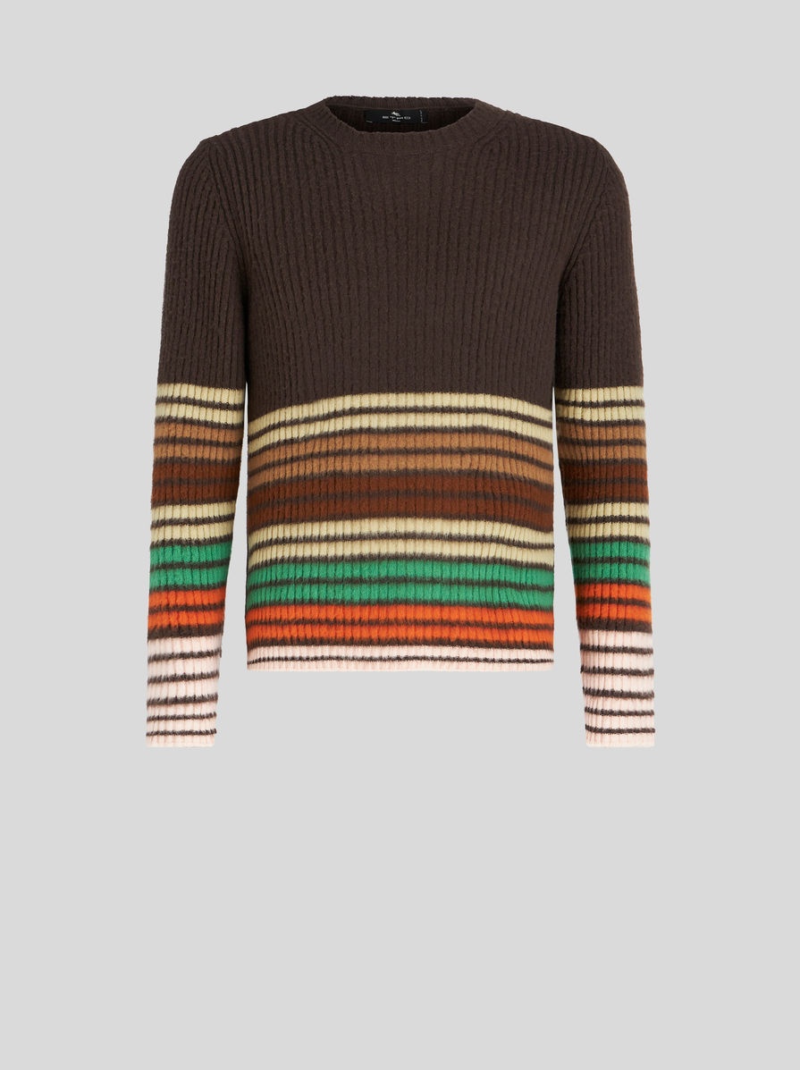 ROUND NECK JUMPER WITH STRIPES - 1