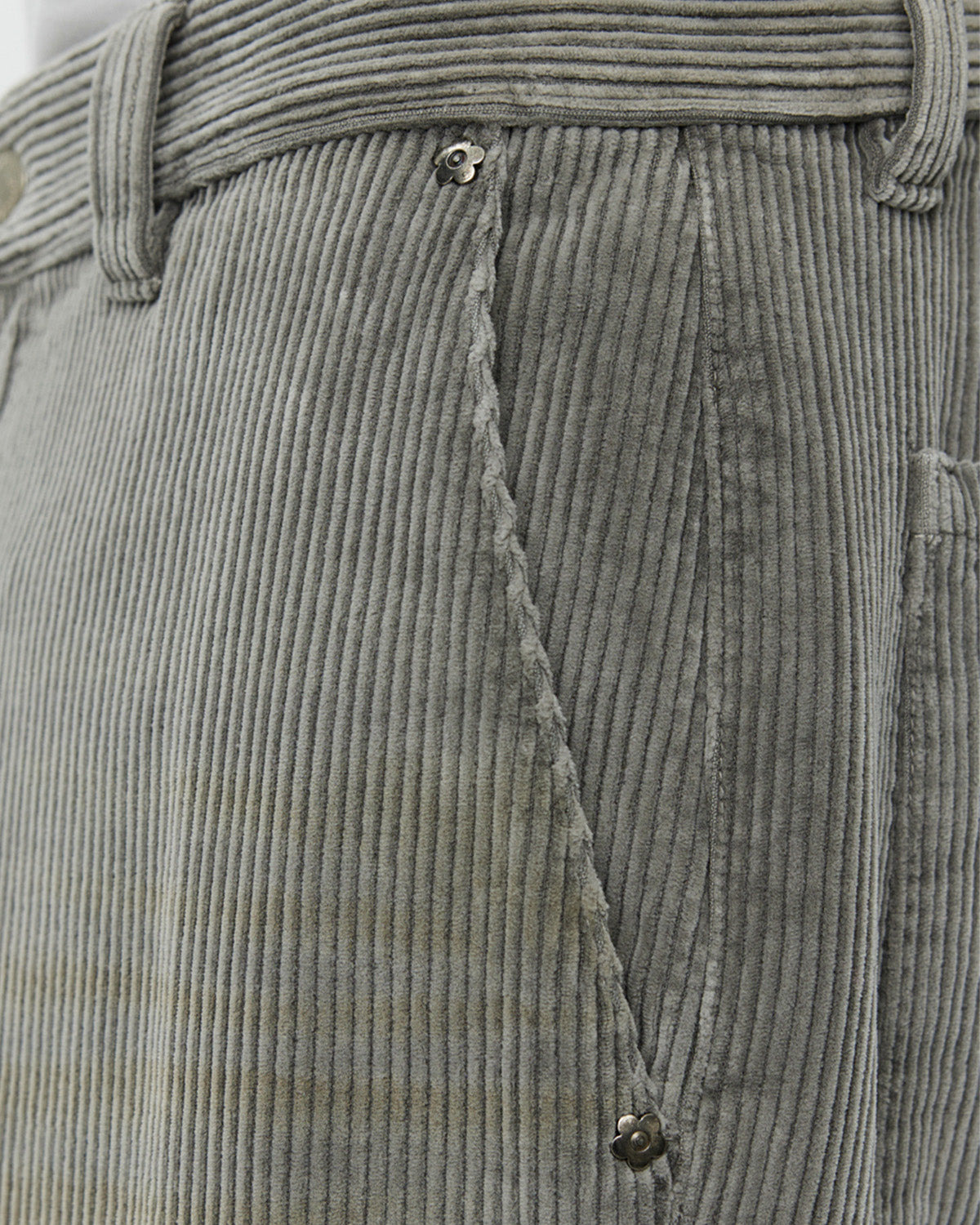 Cord Trousers Stained Grey - 2