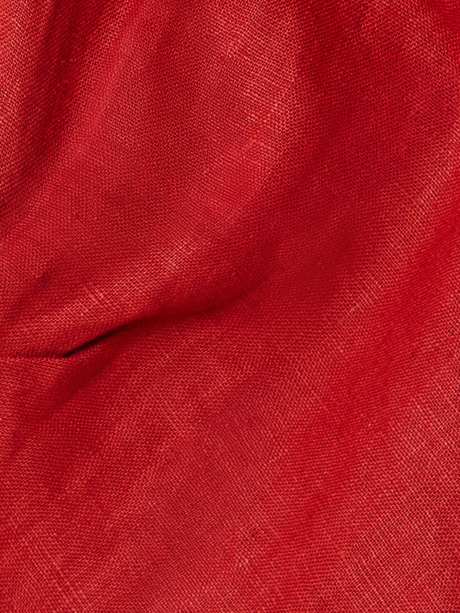 Suis off-the-shoulder draped linen midi dress Red - 4