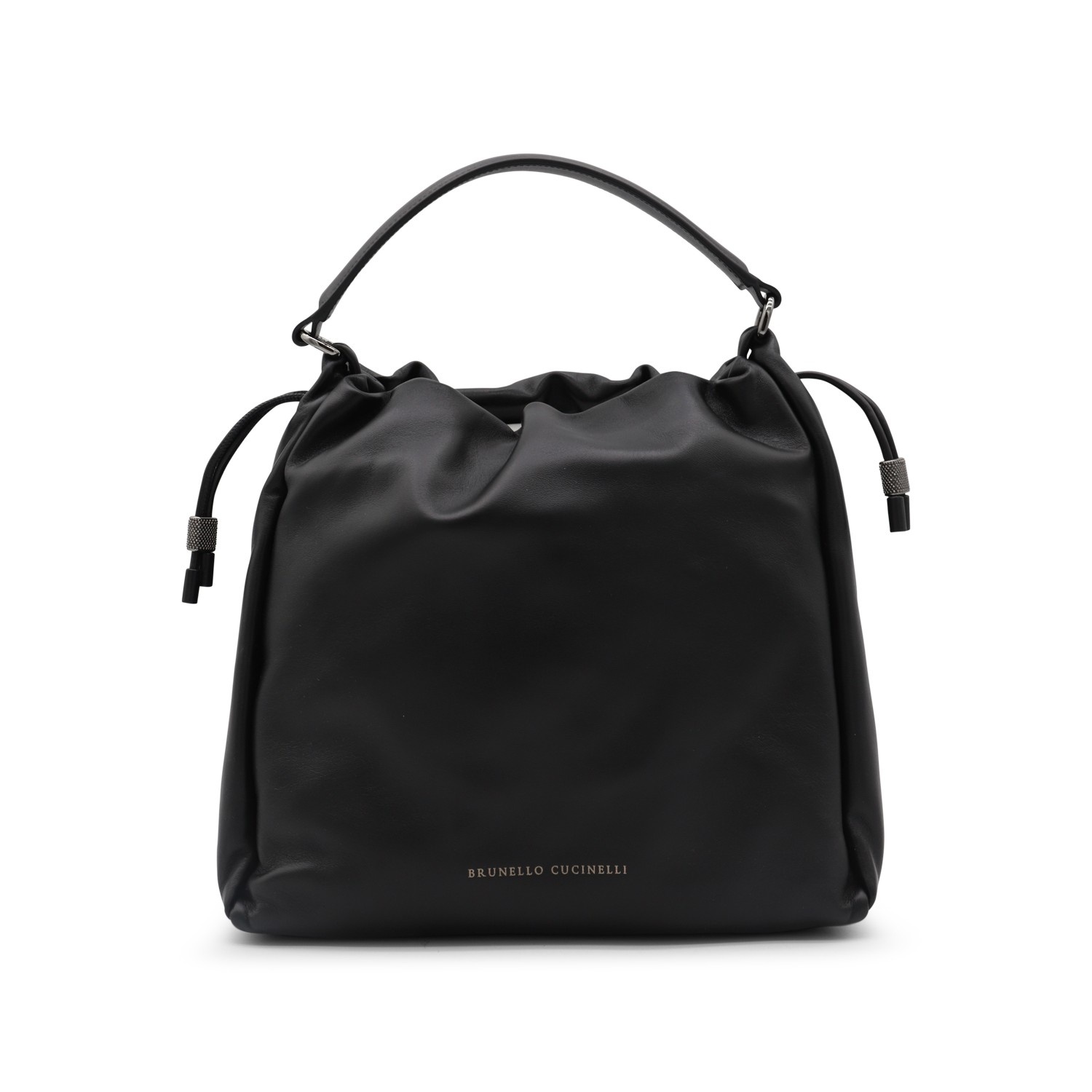 BLACK LEATHER CROSSBODY BAG - 1