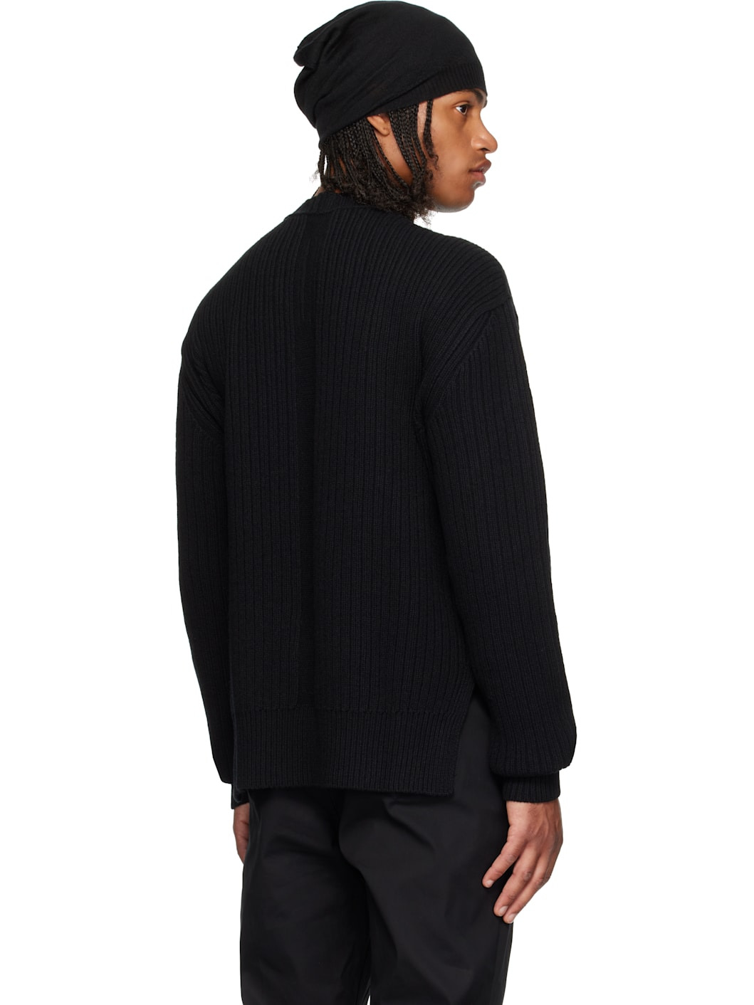 Black Concordians Fisherman Round Neck Sweater - 3