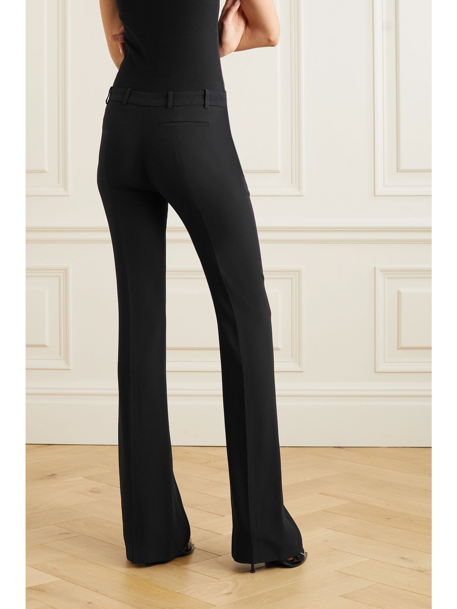 Crepe bootcut pants Black - 4