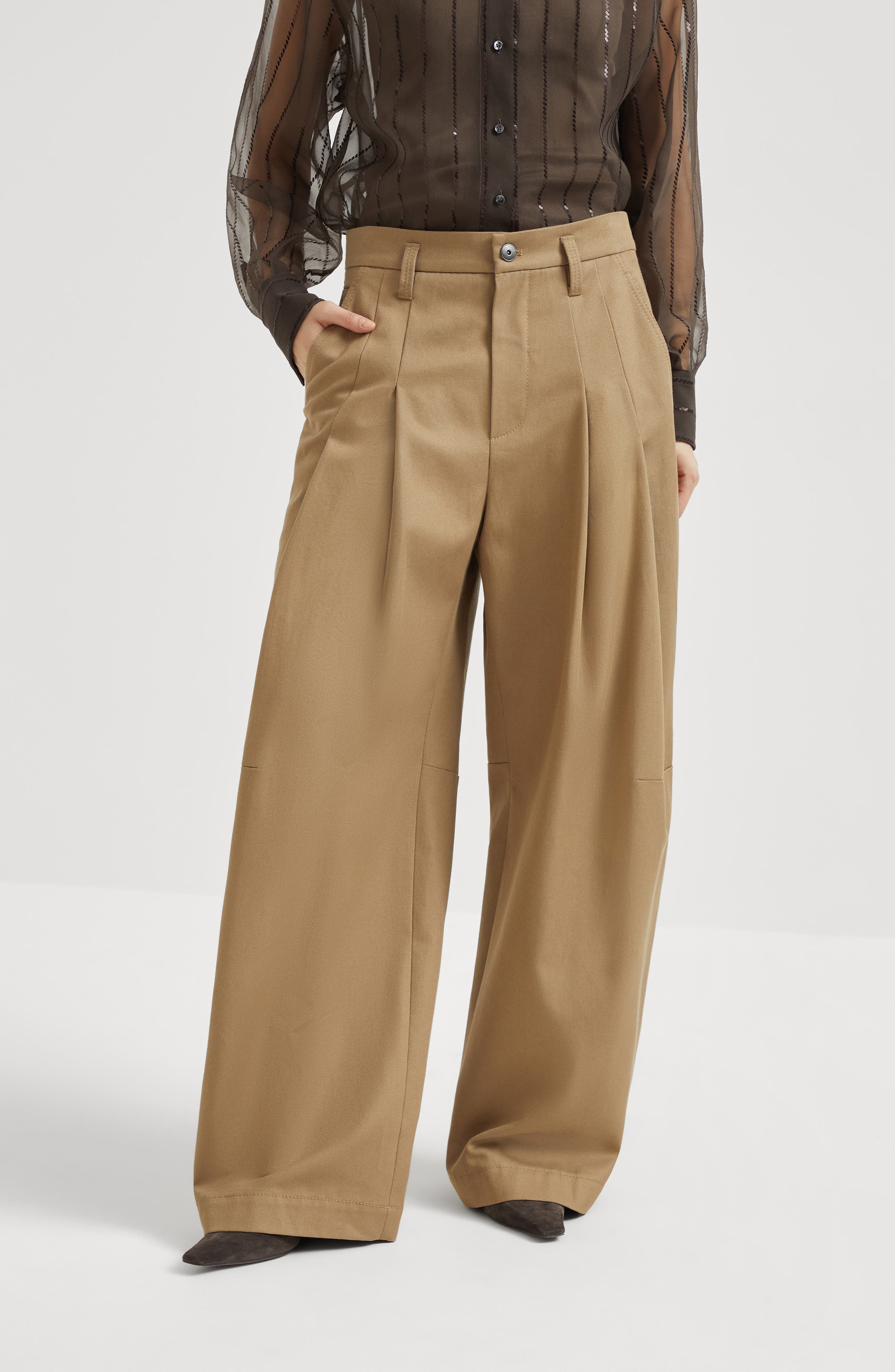 Brunello Cucinelli Five-pocket baggy trousers in Camel at Nordstrom - 2