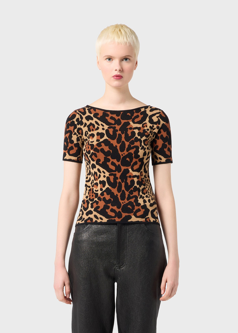 ANIMALIER PRINT VISCOSE SWEATER 3