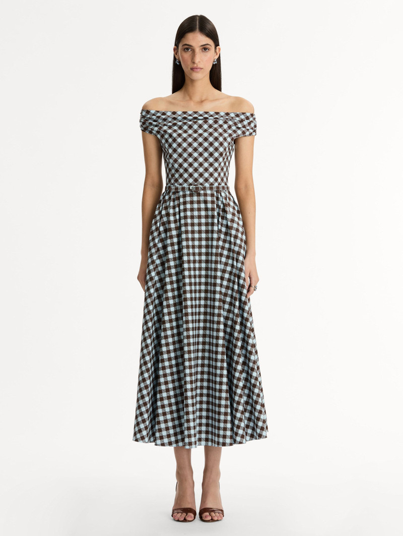 Oscar de la Renta GINGHAM COTTON POPLIN DRESS outlook