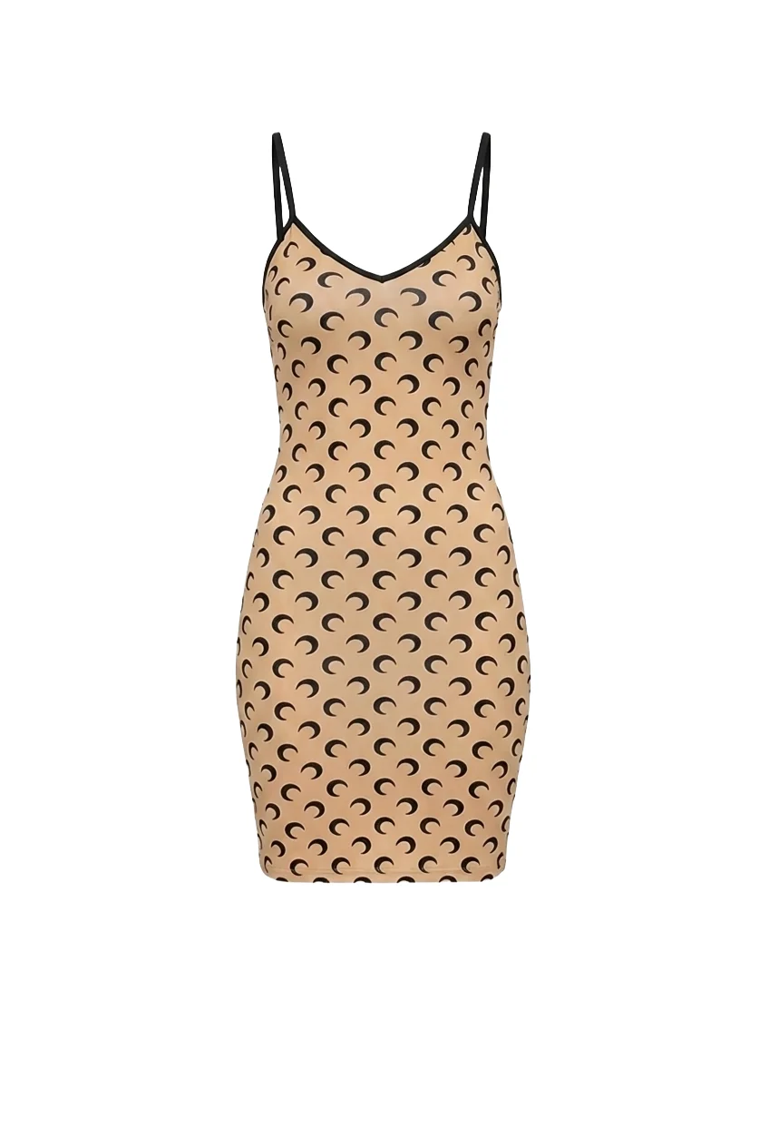 Moon printed jersey straps mini dress - 1