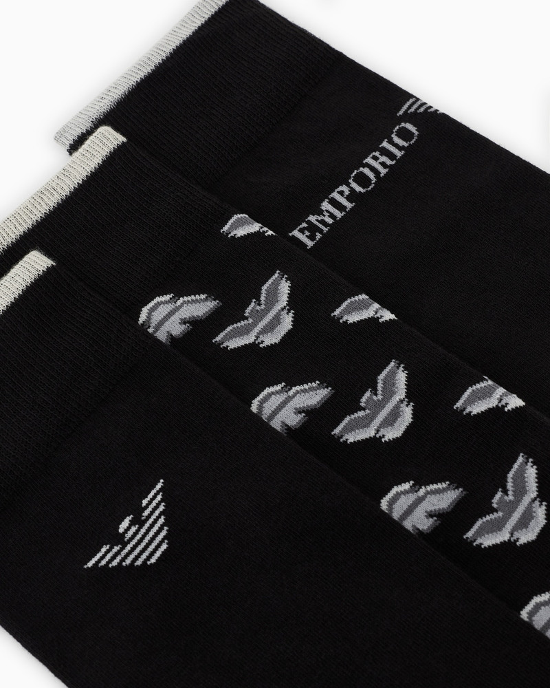 EMPORIO ARMANI GIFT PACK OF 3 SOCKS WITH JACQUARD LOGO outlook