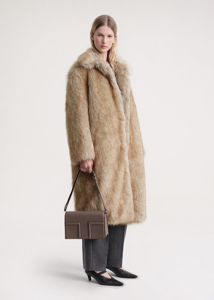 Faux-fur coat beige - 3