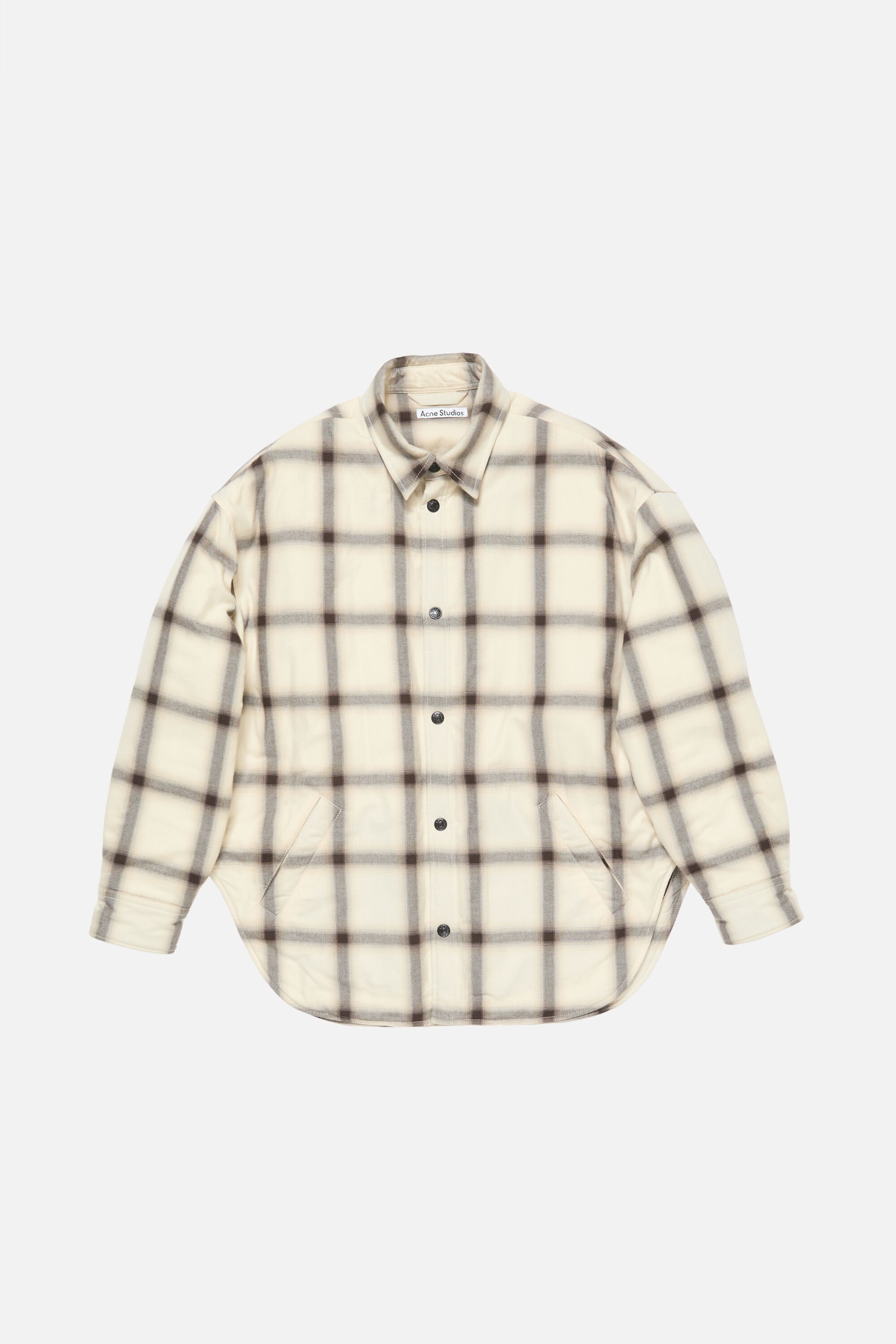 Flannel button-up shirt - Beige/multi - 6