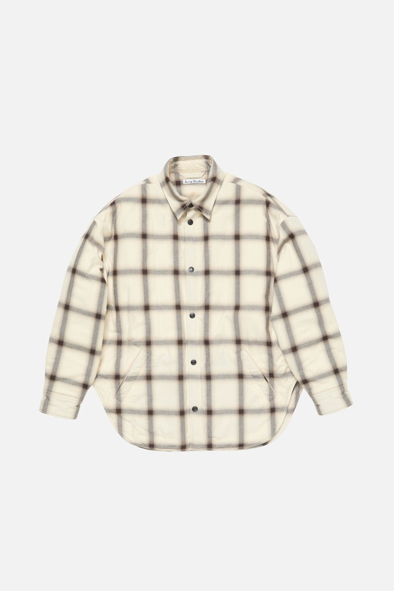 Flannel button-up shirt - Beige/multi 6