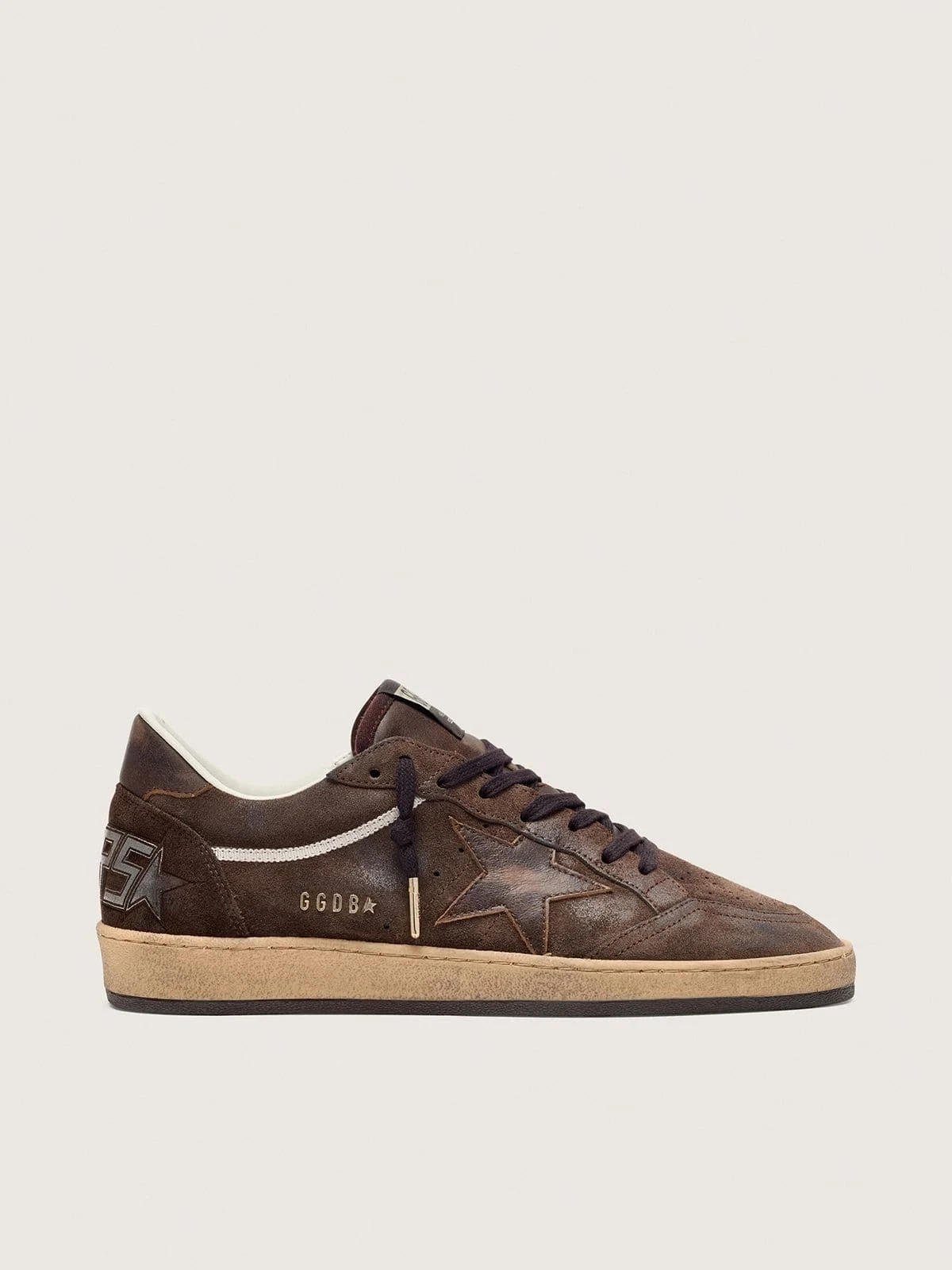 Men's Ball Star in brown suede with brown leather star and heel tab - 1
