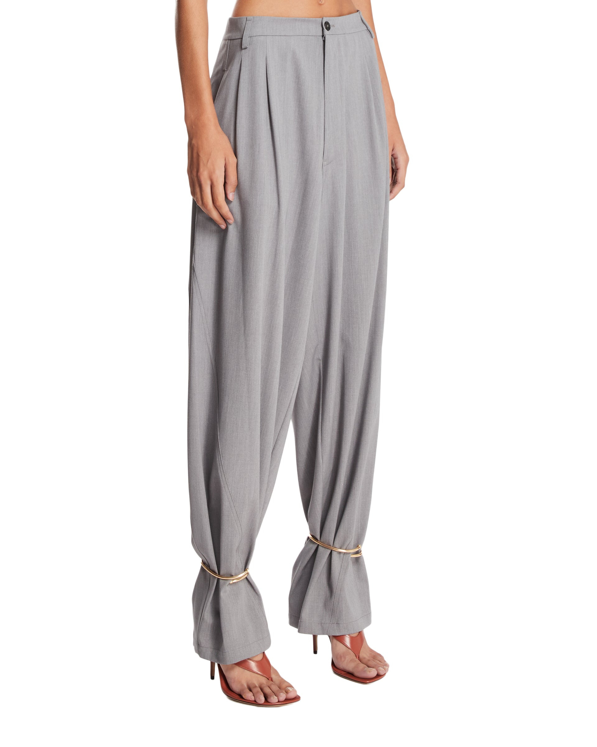 Gray Ankle Cuff Trousers - 4