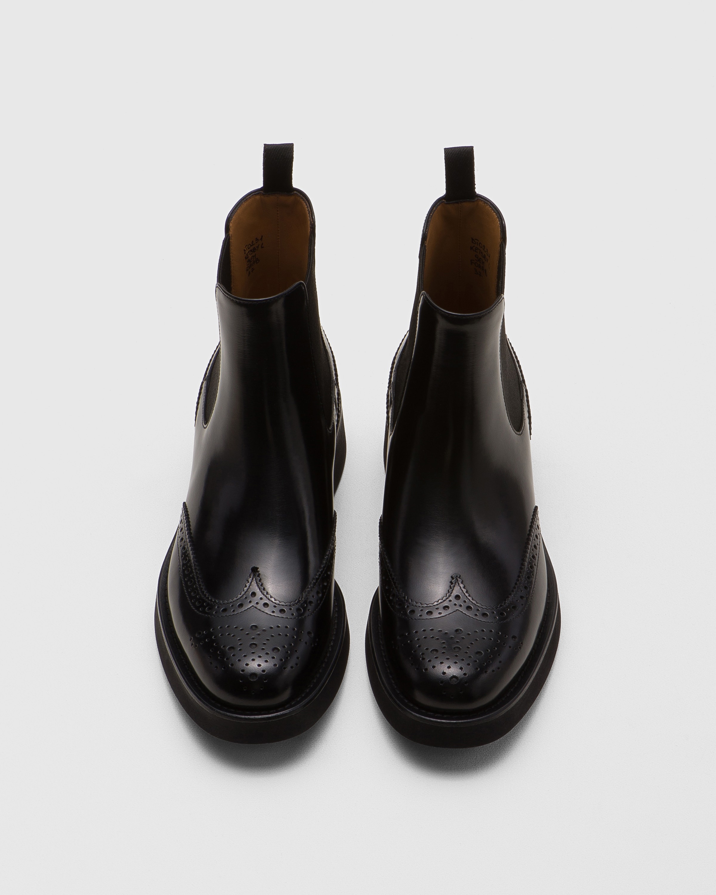 Polished Fumé Brogue Chelsea Boot - 5