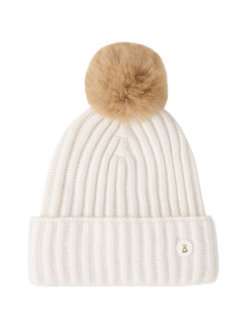 Ranya ribbed pompom beanie hat 1